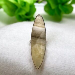 Laguna Lace Agate Silver Gemstone Ring Size 6